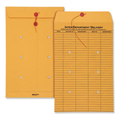 Brown Kraft String/Button Interoffice Envelope, #98, One-Sided Five-Column Format, 31-Entries, 10 x 15, Brown Kraft, 100/CT