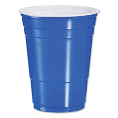 Solo Plastic Party Cold Cups, 16oz, Blue, 50/Bag, 20 Bags/Carton