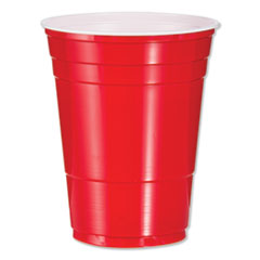 Solo Plastic Party Cold Cups, 16oz, Red, 50/Bag, 20 Bags/Carton