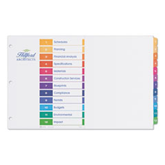 Customizable TOC Ready Index Multicolor Dividers, 12-Tab, 11 x 17