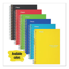 Wirebound Notebook, 1 Subject, College Rule, Assorted Color Covers, 7 x 4.38, 100 Sheets