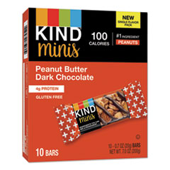 Minis, Peanut Butter Dark Chocolate, 0.7 oz, 10/Pack