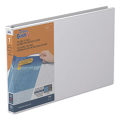 QuickFit Ledger D-Ring View Binder, 3 Rings, 1" Capacity, 11 x 17, White