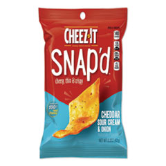 Cheez-it Snap'd Crackers, Cheddar Sour Cream and Onion, 2.2 oz Pouch, 6/Pack