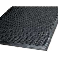 Clean Step Outdoor Rubber Scraper Mat, Polypropylene, 48 x 72, Black