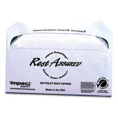 Rest Assured Impact Earth Seat Covers, 14.25 x 16.85, White, 250/Pack, 20 Packs/Carton