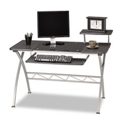 Eastwinds Vision Computer Desk, 47-1/4w x 27d x 34h, Anthracite with Black Glass