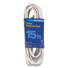 Indoor Extension Cord, 15 ft, 13 A, White