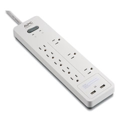 Home Office SurgeArrest Power Surge Protector, 8 AC Outlets, 2 USB Ports, 6 ft Cord, 2160 J, White