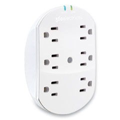 Loft Surge Protector, 6 AC Outlets, 900 J, White