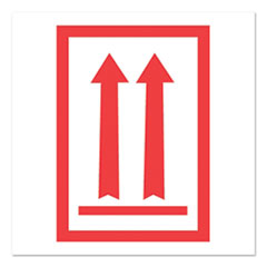 Pre-Printed Message Labels, Arrows Up Symbol, 3 x 5, White/Red, 500/Roll