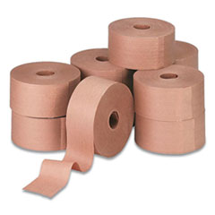 Water-Activated Reinforced Carton Sealing Tape, 3" Core, 3" x 150 yds, Natural Kraft, 10/Carton