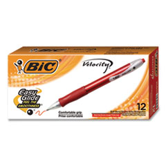 Velocity Ballpoint Pen, Retractable, Medium 1 mm, Red Ink, Translucent Red Barrel, Dozen