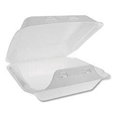 SmartLock Foam Hinged Containers, Medium, 8 x 8 x 3, White, 150/Carton