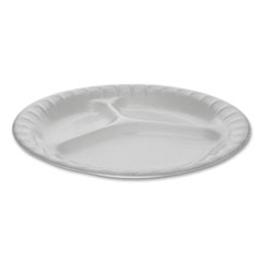 Laminated Foam Dinnerware, 3-Compartment Plate, 8.88