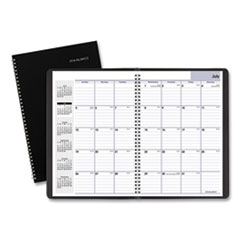 Academic Monthly Planner, 12 x 8, Black, 2021-2022