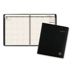 Recycled Monthly Planner, 11 x 9, Black, 2022