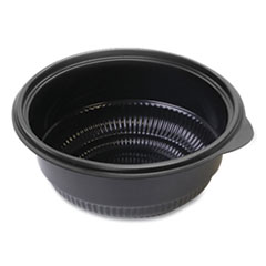 MicroRaves Incredi-Bowl Base, 16 oz, 6" Diameter x 1.75"h, Black, Plastic, 250/Carton