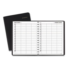 Four-Person Group Daily Appointment Book, 11 x 8, Black Cover, 12-Month (Jan to Dec): 2024