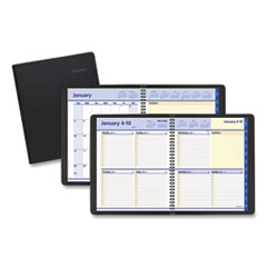 QuickNotes Weekly Block Format Appointment Book, 10 x 8, Black Cover, 12-Month (Jan to Dec): 2024