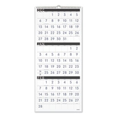 Three-Month Reference Wall Calendar, Contemporary Artwork/Formatting, 12 x 27, White Sheets, 15-Month (Dec-Feb): 2023 to 2025