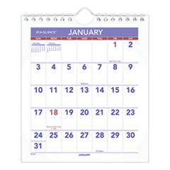 Mini Monthly Wall Calendar, 7 x 8, White, 2022
