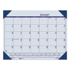 Recycled EcoTones Ocean Blue Monthly Desk Pad Calendar, 22 x 17, 2021