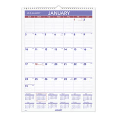 Erasable Wall Calendar, 12 x 17, White, 2022