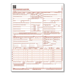 CMS Health Insurance Claim Form, One-Part, 8.5 x 11, 100 Forms