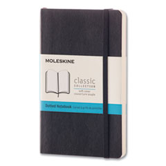 Classic Softcover Notebook, 1 Subject, Dotted Rule, Black Cover, 5.5 x 3.5