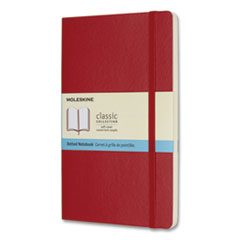 Classic Softcover Notebook, 1 Subject, Dotted Rule, Scarlet Red Cover, 8.25 x 5
