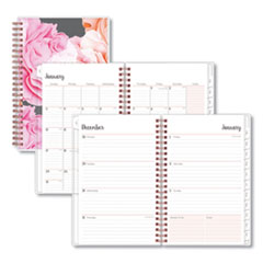 Joselyn Weekly/Monthly Wirebound Planner, 8 x 5, Light Pink/Peach/Black, 2022