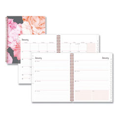 Joselyn Weekly/Monthly Wirebound Planner, 11 x 8.5, Light Pink/Peach/Black, 2022