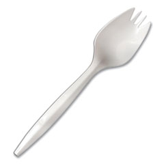 Mediumweight Polypropylene Cutlery, Spork, White, 1,000/Carton