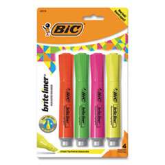 Brite Liner Tank-Style Highlighter, Assorted Ink Colors, Chisel Tip, Assorted Barrel Colors, 4/Set