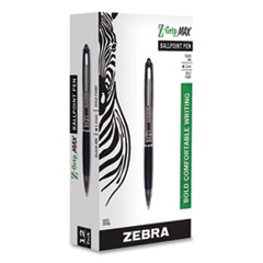 Z-Grip MAX Ballpoint Pen, Retractable, Bold 1.2 mm, Black Ink, Translucent Black Barrel, Dozen