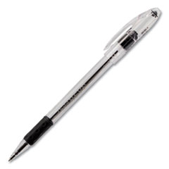 R.S.V.P. Ballpoint Pen, Stick, Fine 0.7 mm, Black Ink, Clear/Black Barrel, Dozen