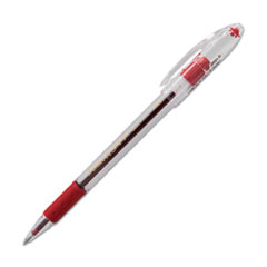 R.S.V.P. Ballpoint Pen, Stick, Medium 1 mm, Red Ink, Clear/Red Barrel, Dozen