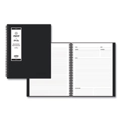 Aligned Business Notebook, 1 Subject, Meeting Notes Format, Narrow Rule, Black Cover, 11 x 8.5, 78 Sheets