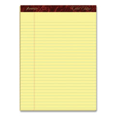 Ruled Writing Pad, Wide/Legal Rule, 8.5 x 11.75, Canary, 50 Sheets, Dozen