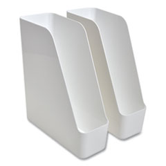 Plastic Magazine File, 4.28 x 10.47 x 11.7, White, 2/Pack