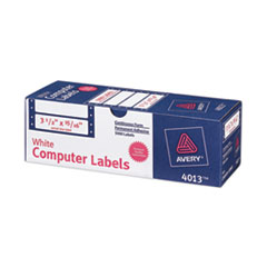 Dot Matrix Printer Mailing Labels, Pin-Fed Printers, 0.94 x 3.5, White, 5,000/Box