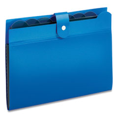 Seven-Pocket Expanding File, 1" Expansion, 7 Sections, Snap Closure, 1/7-Cut Tabs, Letter Size, Blue