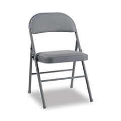 Steel Folding Chair, Supports Up to 300 lb, Light Gray, 4/Carton