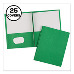 Two-Pocket Folder, Prong Fastener, 0.5" Capacity, 11 x 8.5, Green, 25/Box