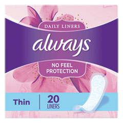 Thin Daily Panty Liners, Regular, 20/Pack