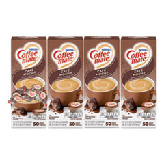 Liquid Coffee Creamer, Cafe Mocha, 0.38 oz Mini Cups, 50/Box, 4 Boxes/Carton, 200 Total/Carton