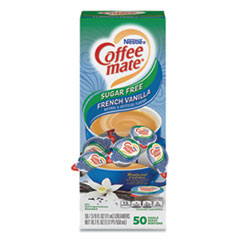 Liquid Coffee Creamer, Sugar-Free French Vanilla, 0.38 oz Mini Cups, 50/Box