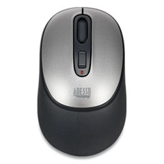 iMouse A10 Antimicrobial Wireless Mouse, 2.4 GHz Frequency/30 ft Wireless Range, Left/Right Hand Use, Black/Silver