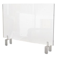 Clear Partition Extender with Attached Clamp, 36 x 3.88 x 18, Thermoplastic Sheeting